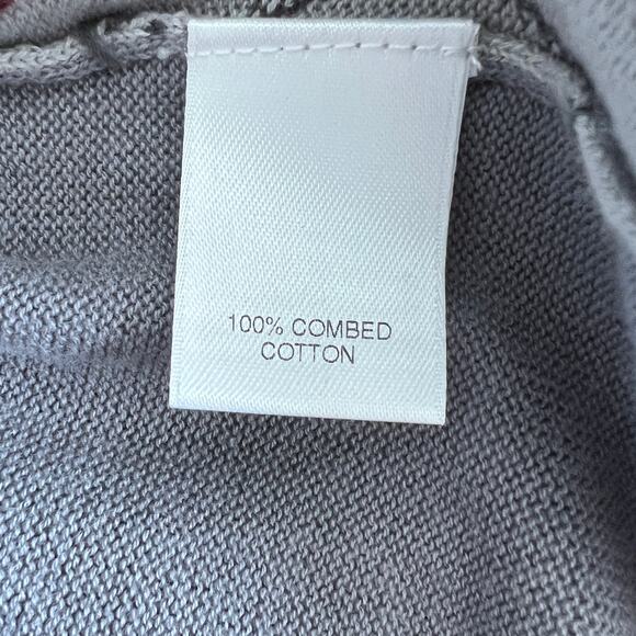 Murano Fine Cotton Long Sleeve Argyle V-Neck Pullover Sweater Men's L Gray/Red - Picture 5 of 6